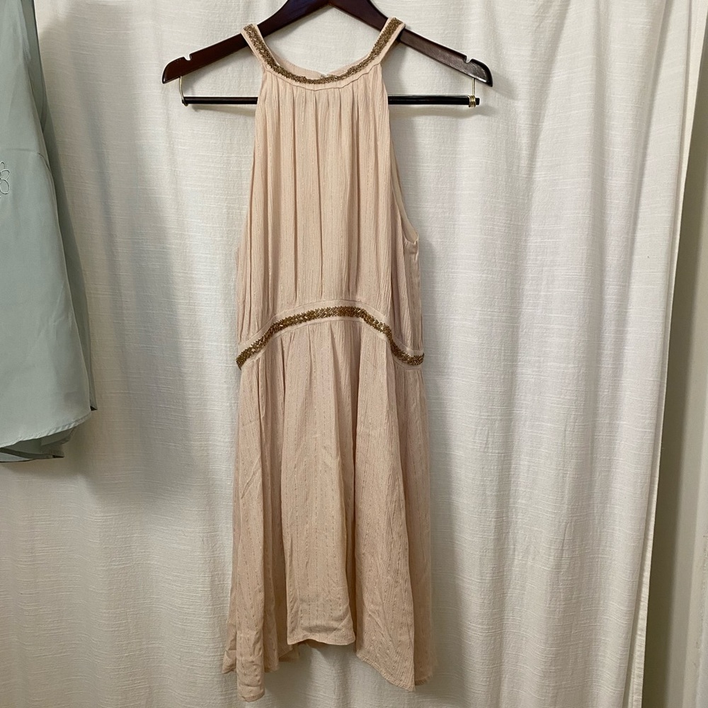 Altar’d State Gold & Beige Embellished Dress
